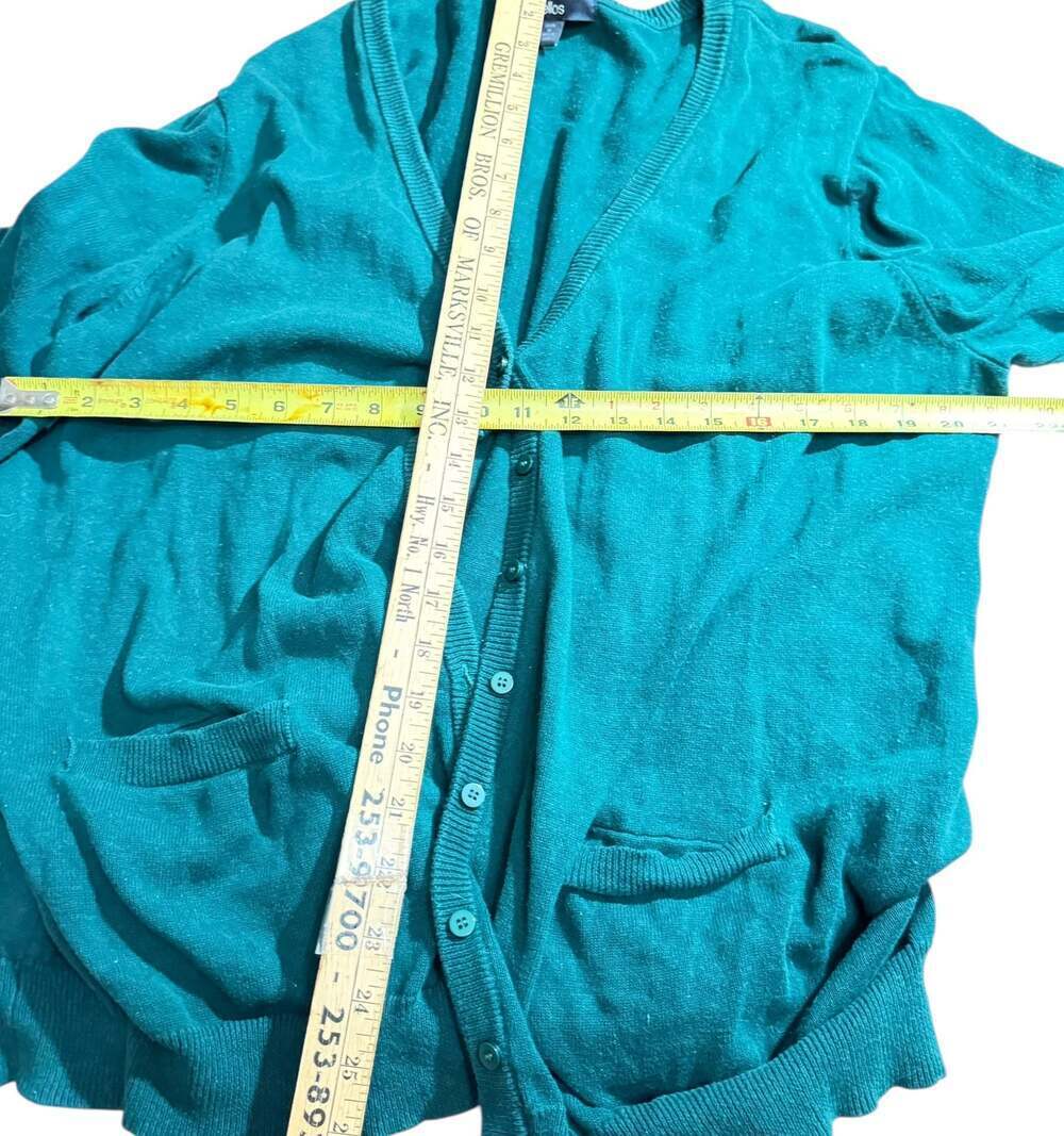 Women’s Ellos Turquoise Cotton Cardigan Size 1X (22-24) - Picture 8 of 10